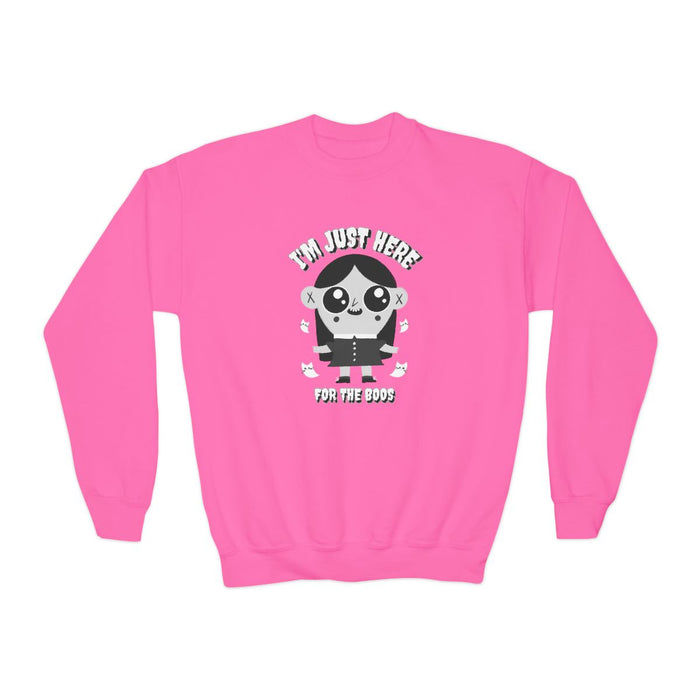 I’m Just Here For The Boos Kids Halloween Sweatshirt - funny t-shirt by Cheeky Business
