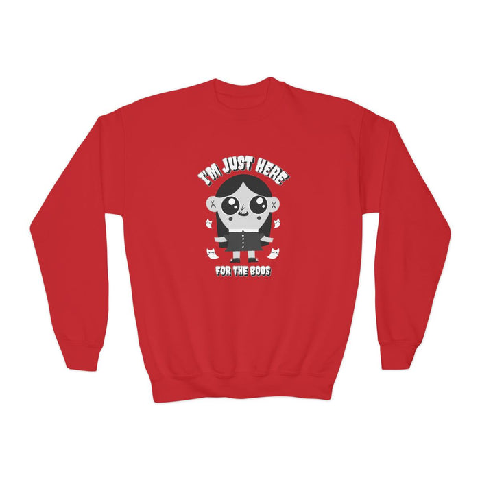 I’m Just Here For The Boos Kids Halloween Sweatshirt - funny t-shirt by Cheeky Business