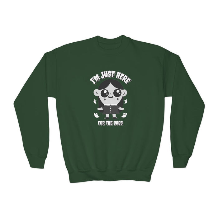 I’m Just Here For The Boos Kids Halloween Sweatshirt - funny t-shirt by Cheeky Business