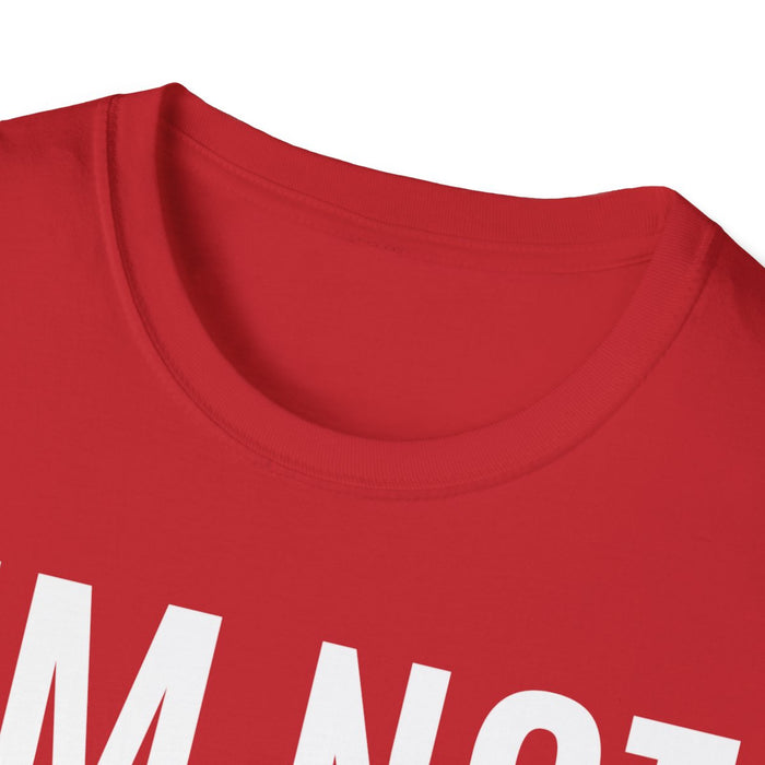 navy crew neck t-shirt displaying I'm Not Santa funny holiday graphic