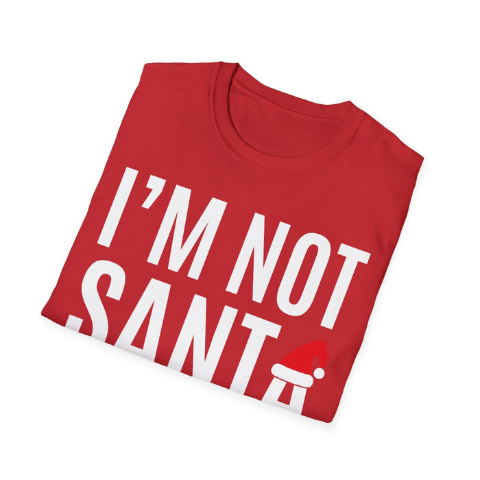 multiple colour options of I'm Not Santa Christmas t-shirt laid flat