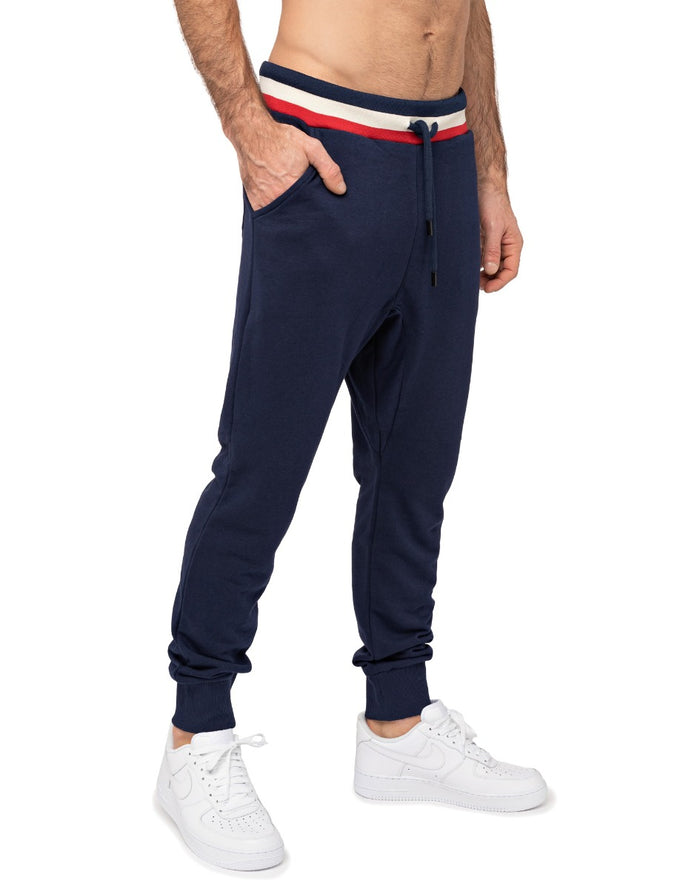 jogging loose navy PULLIN en coton
