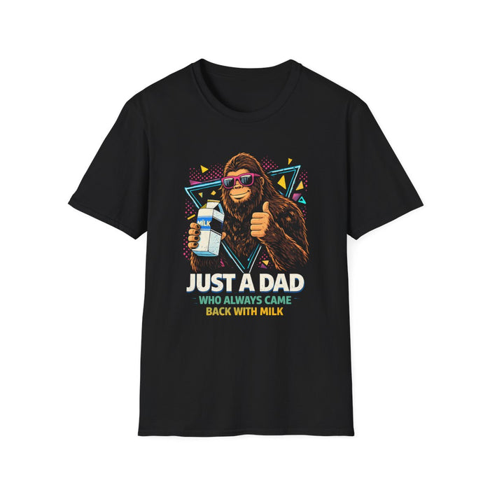 navy t-shirt with milk run dad slogan graphic print