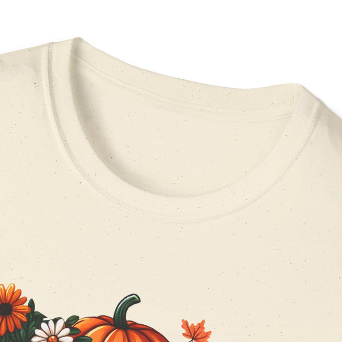 close-up of just a girl who loves fall t-shirt print detail