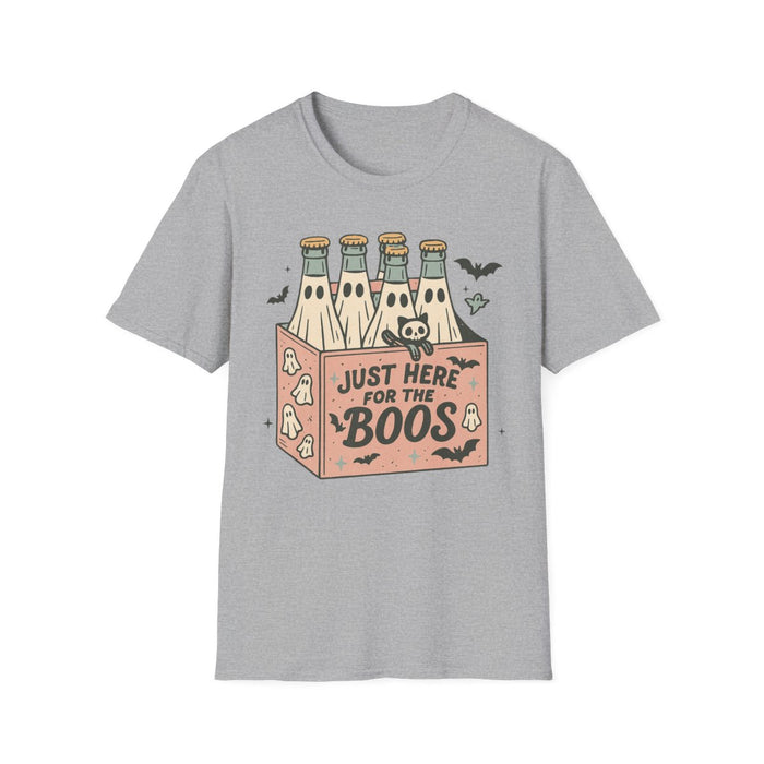 white t-shirt with playful boos and ghost cocktail graphic