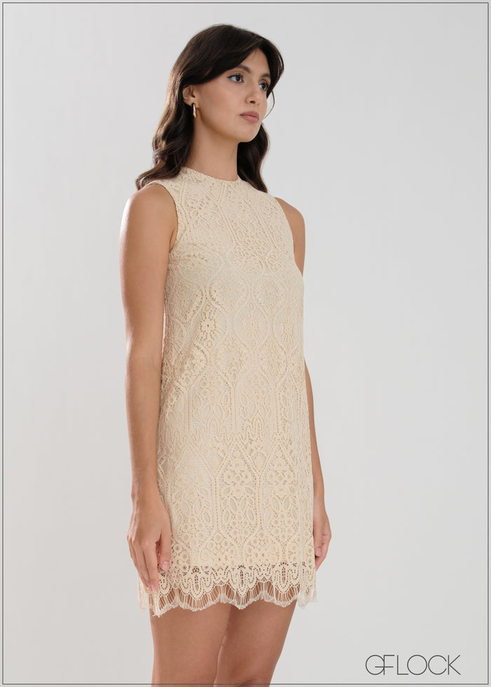 Lace Detailed Mini Dress - 221225