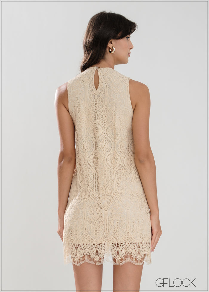 Lace Detailed Mini Dress - 221225