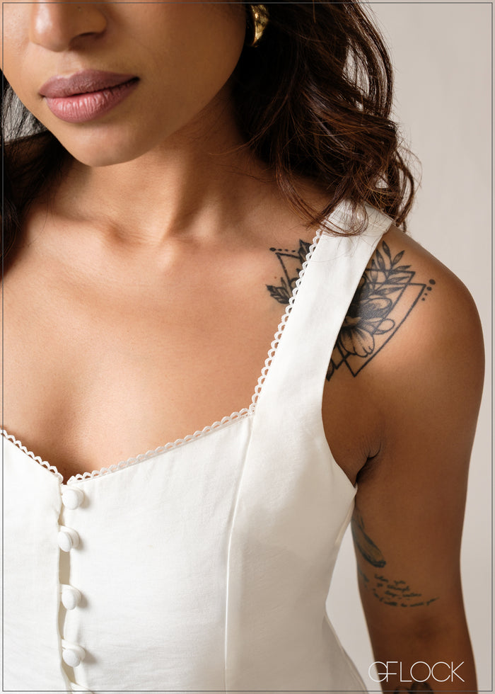 Lace Detailed Sleeveless Top - 150626