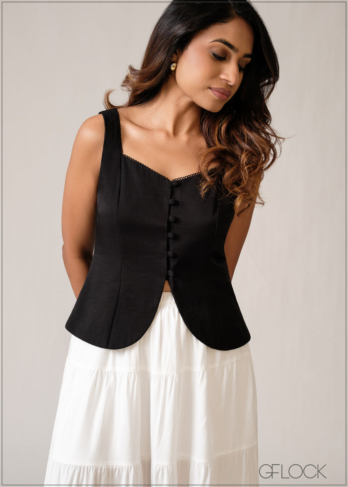 Lace Detailed Sleeveless Top - 150626