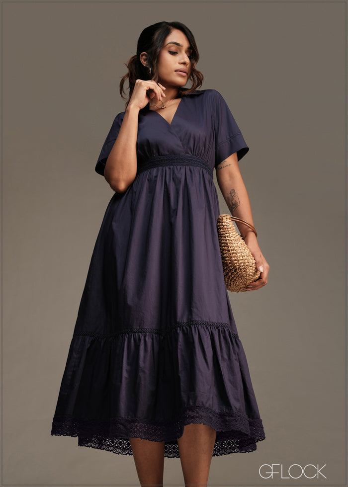 Lace Insert Dress - 180526