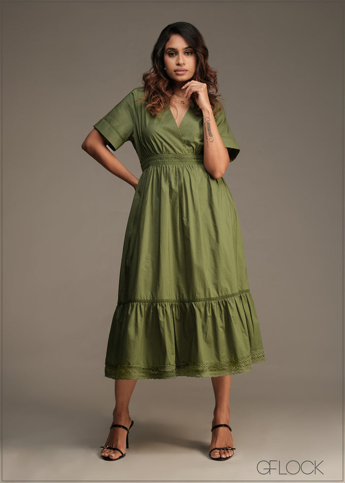 Lace Insert Dress - 180526