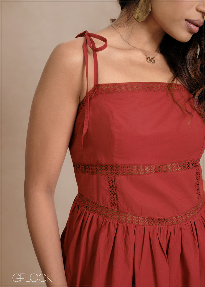 Lace Insert Dress - 290726