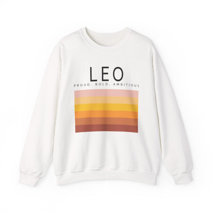 sand sweatshirt with leo zodiac sign retro sunset design