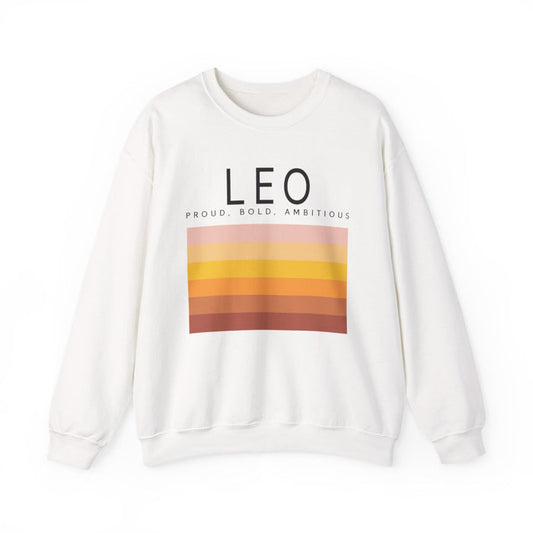 sand sweatshirt with leo zodiac sign retro sunset design
