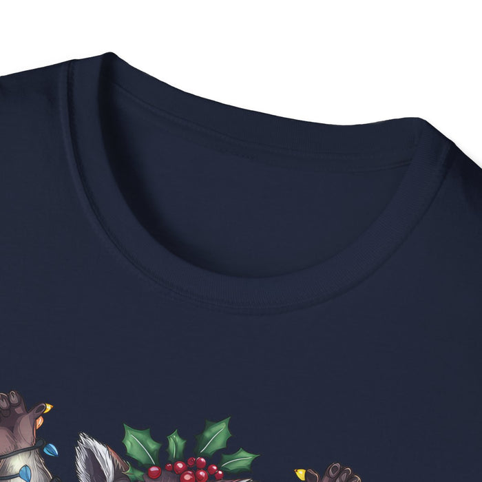 Let's Get Trashed Raccoon Christmas T-Shirt - funny t-shirt by Cheeky Business