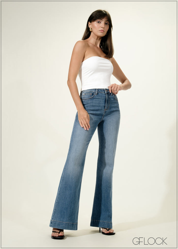 Light Blue Bootcut Jean Short Length - women’s jeans at GFLOCK Sri Lanka