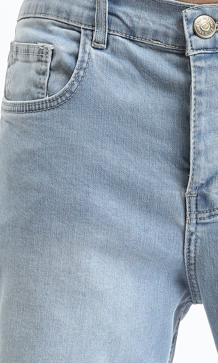 Light Blue Wash Straight Leg Denim Jeans - 0192747