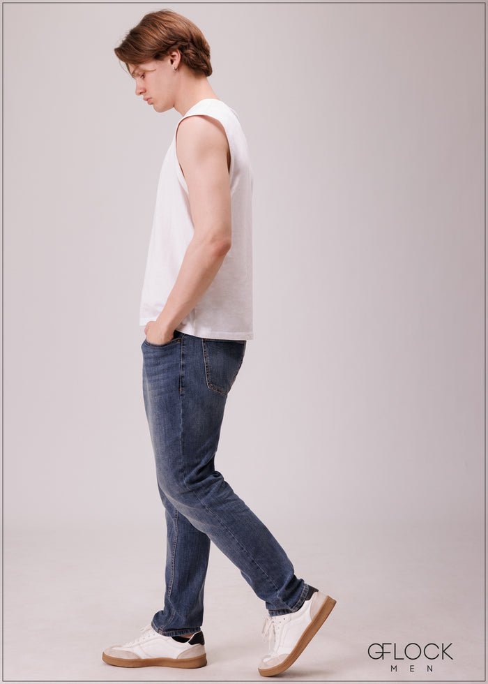 Light Wash Slim Jean - Long Length - 110326D
