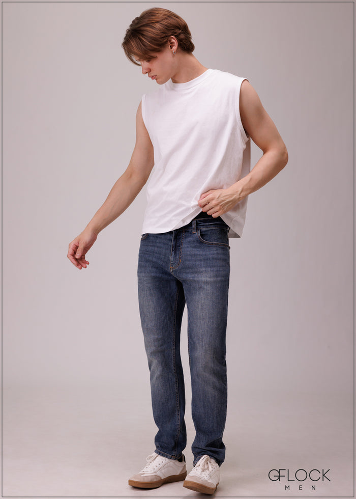 Light Wash Slim Jean - Long Length - 110326D