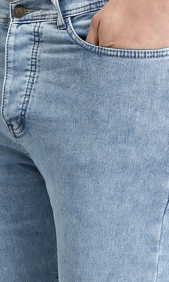 Light Wash Slim Straight Denim Jeans - O192888