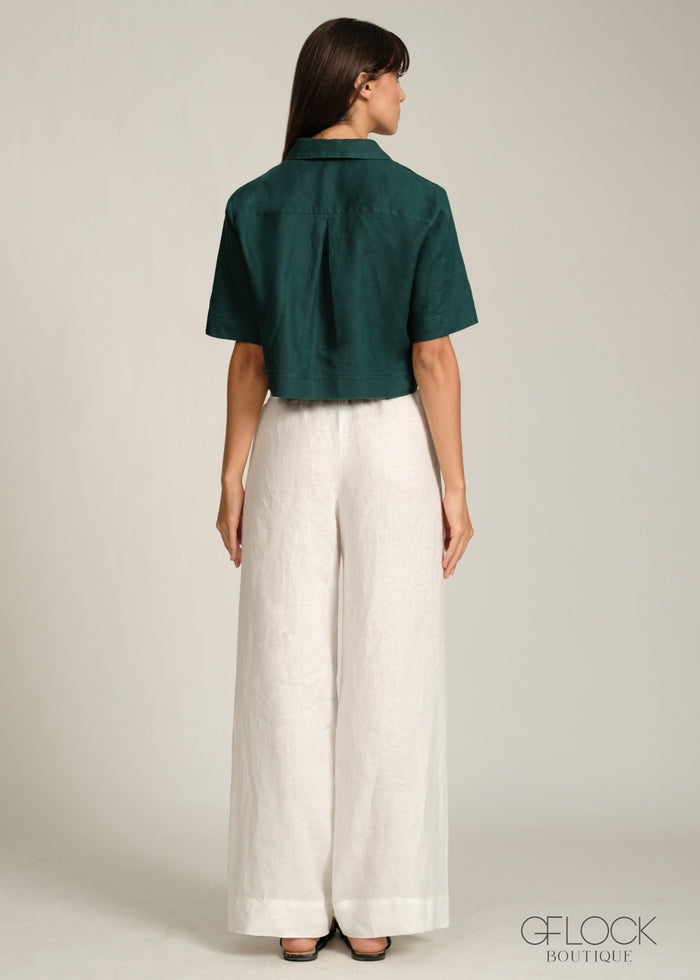 Linen Crop Shirt - 09L