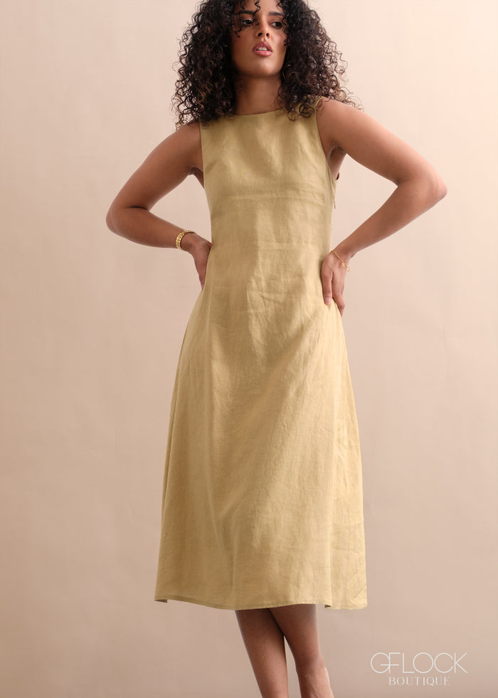 Linen Sleeveless Dress - 170526