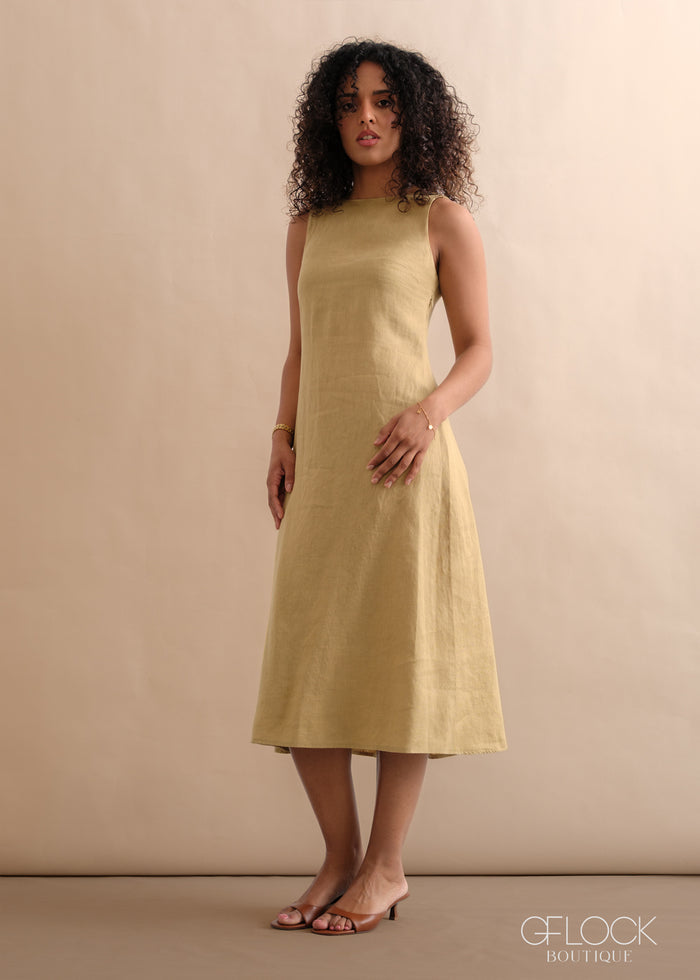 Linen Sleeveless Dress - 170526