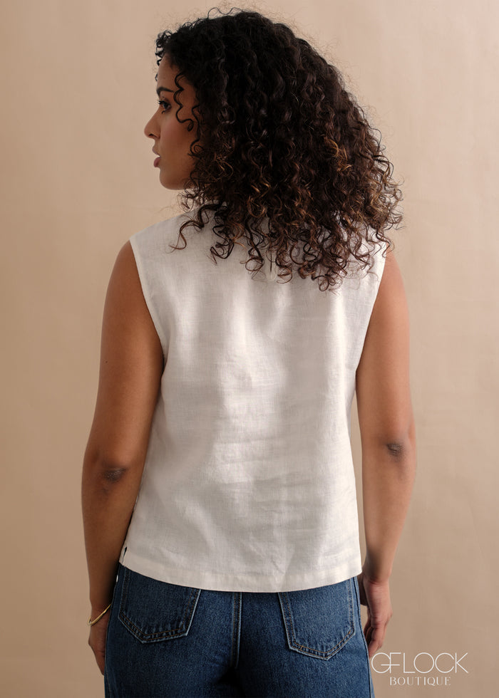 Linen Sleeveless Top - 170526