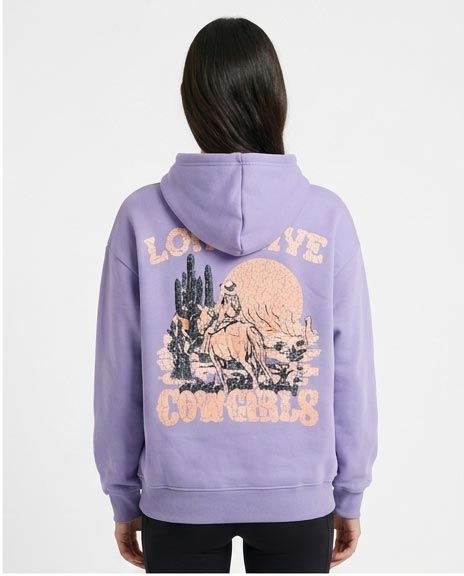 Long Live Cowgirls Lavender Graphic Hoodie - R206858
