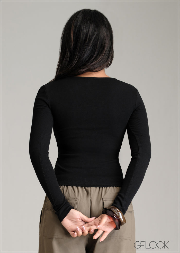 Long Sleeve Rib Top - 061225