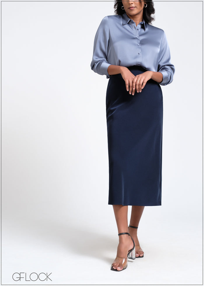 Long Sleeve Satin Shirt - 260525