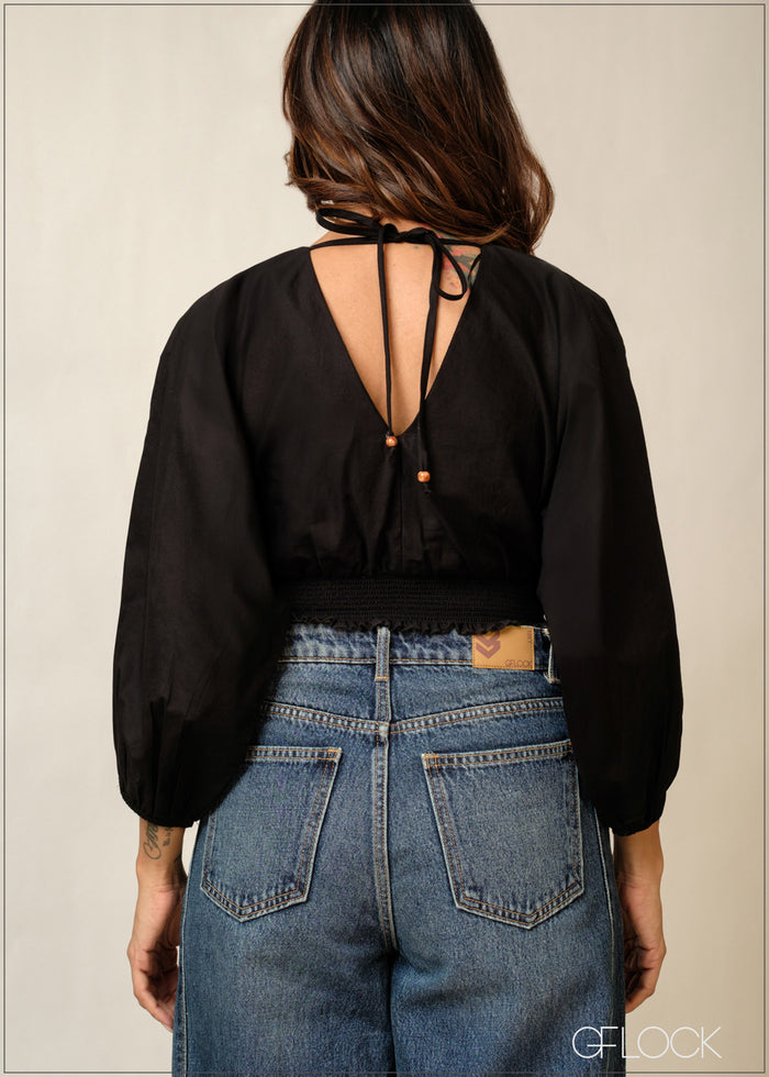 Long Sleeve V-Neck Top - 300326