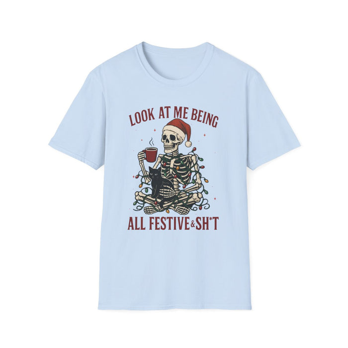 natural t-shirt featuring funny christmas humour design detail