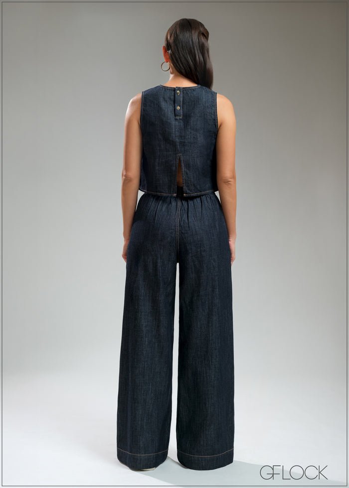 Loose Fit Denim Pant - 210925