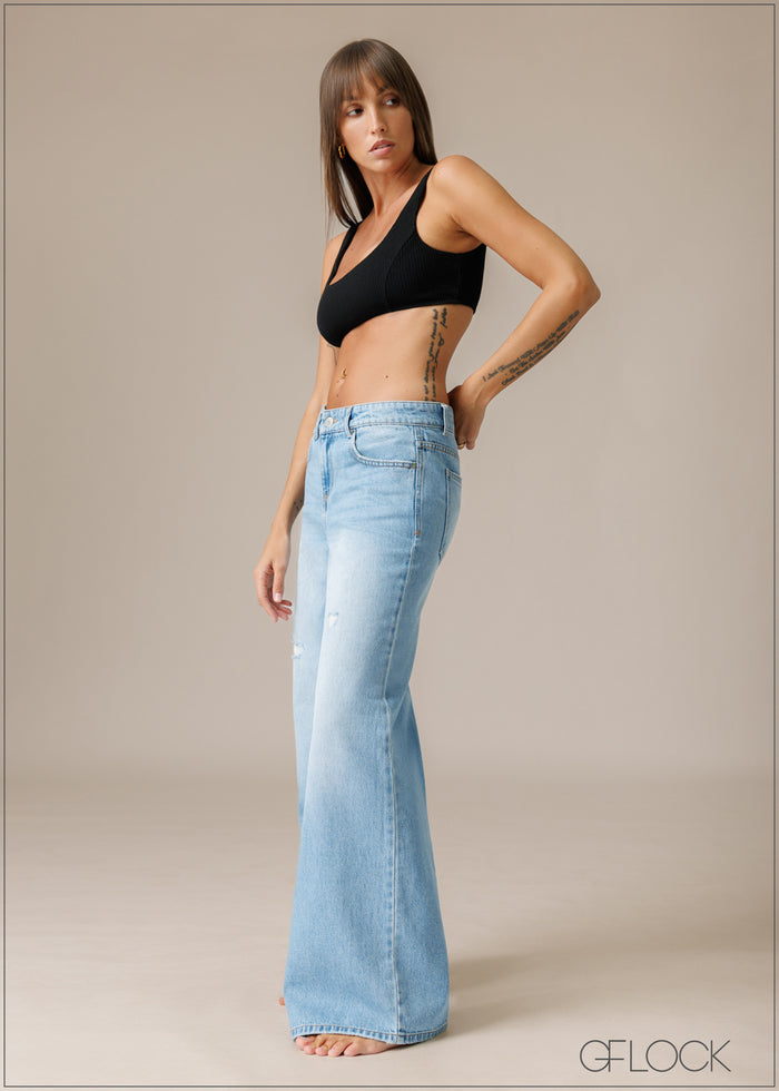 Low Waist Wide Leg Jean - Long Length - 210326D