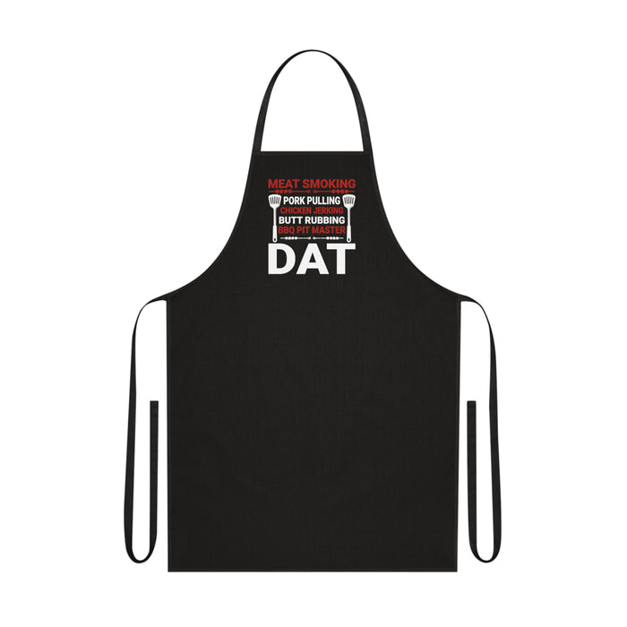 black apron with meat smoking bbq pit master funny design