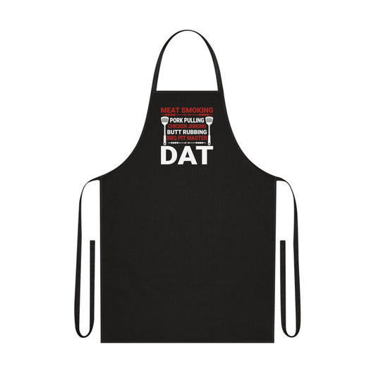 black apron with meat smoking bbq pit master funny design
