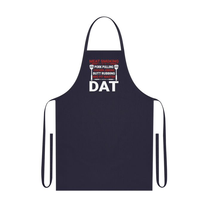 navy apron with bbq pit master graphic