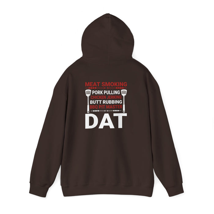 dark chocolate hoodie with funny BBQ and pork pulling pit master print
