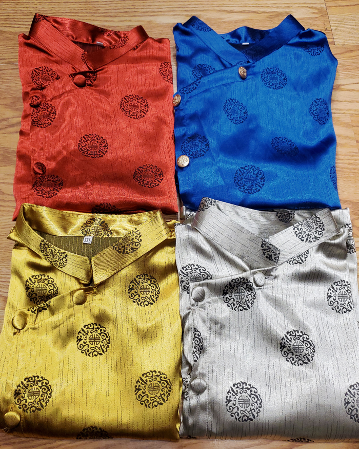 Men's Ao Dai, Traditional Fortune Black Pattern