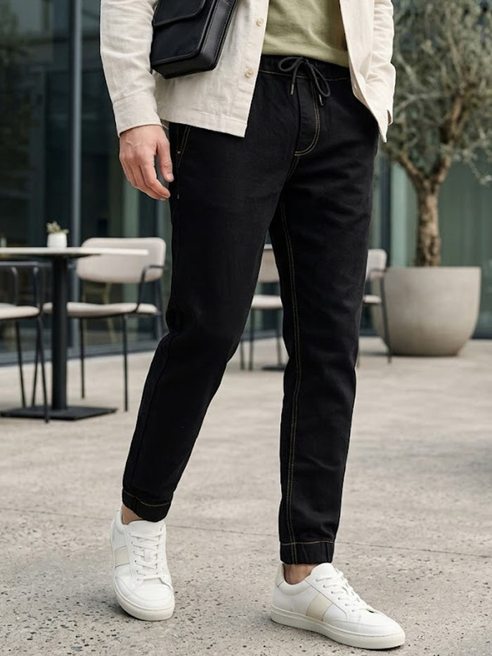 Men's Black Jogger Jeans Slim Fit Stretch