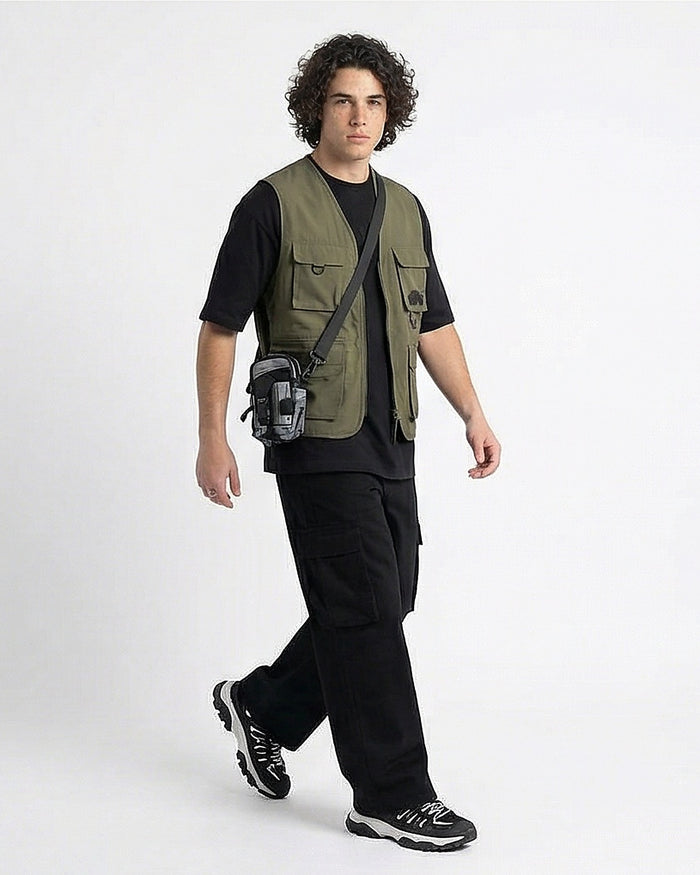 Men's Black Tonal Embossed Relaxed Fit T-Shirt - R216292