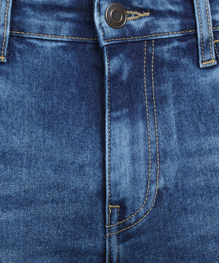Men's Blue Skinny Fit Washed Jeans Stretchable