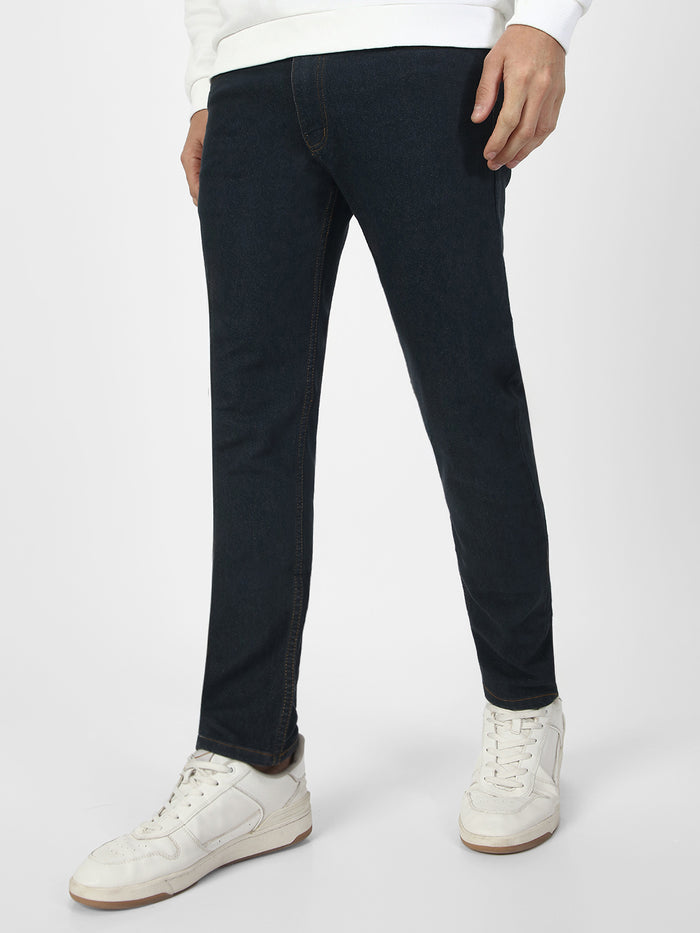 Men's Dark Grey Slim Fit Washed Jeans Stretchable