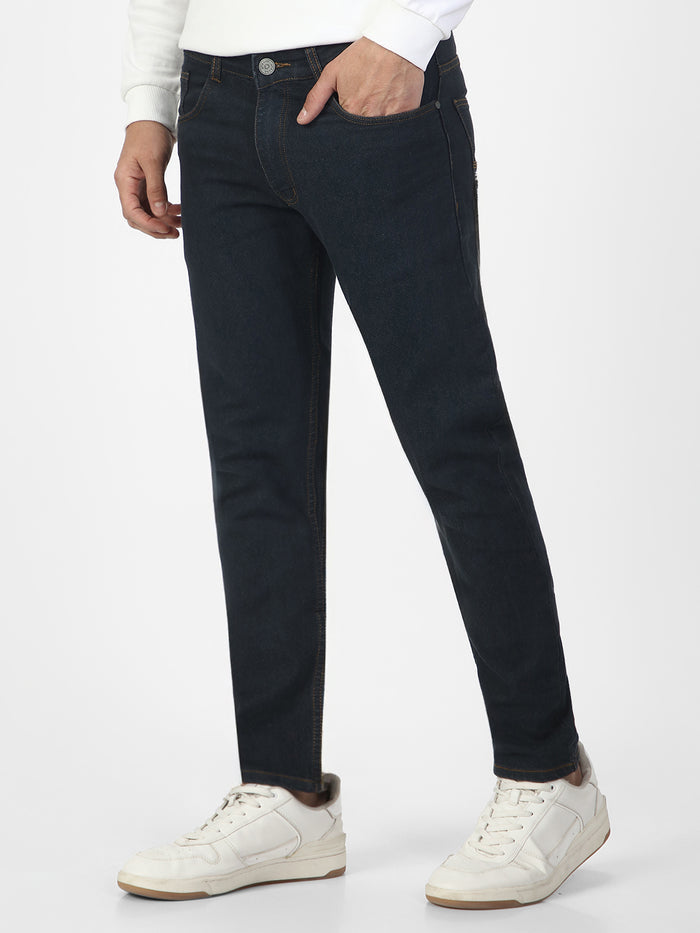 Men's Dark Grey Slim Fit Washed Jeans Stretchable