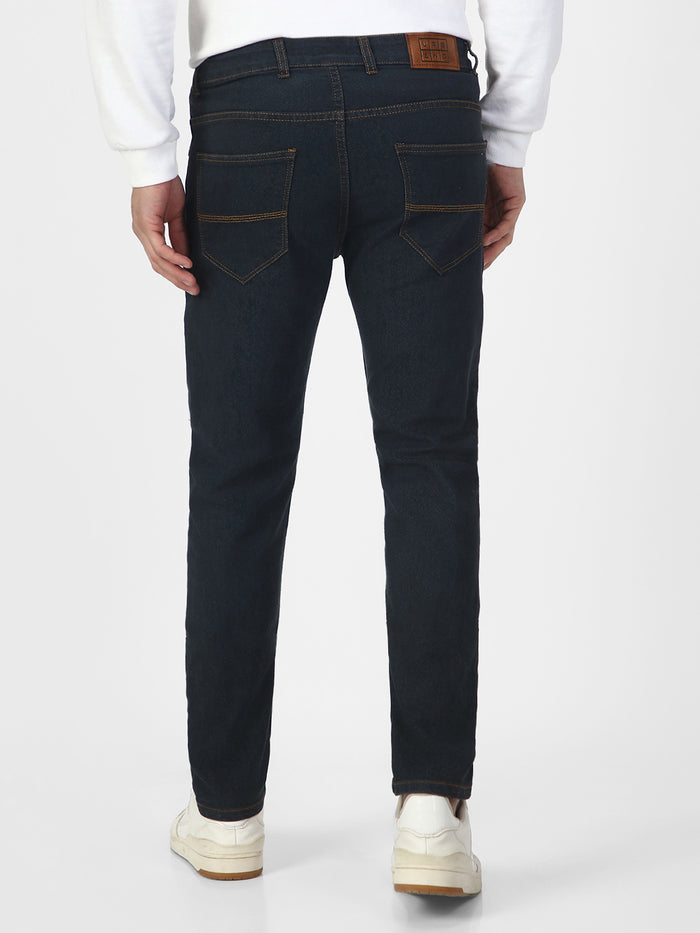 Men's Dark Grey Slim Fit Washed Jeans Stretchable