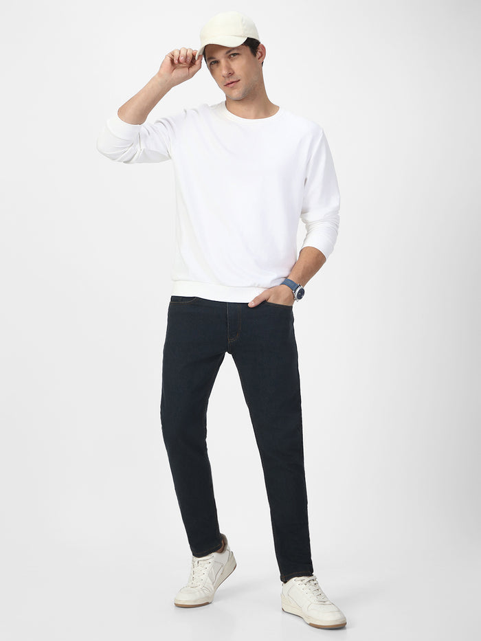 Men's Dark Grey Slim Fit Washed Jeans Stretchable