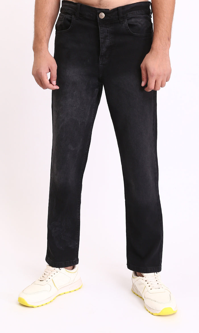 Men's Faded Black Straight Fit Denim Jeans - O192752
