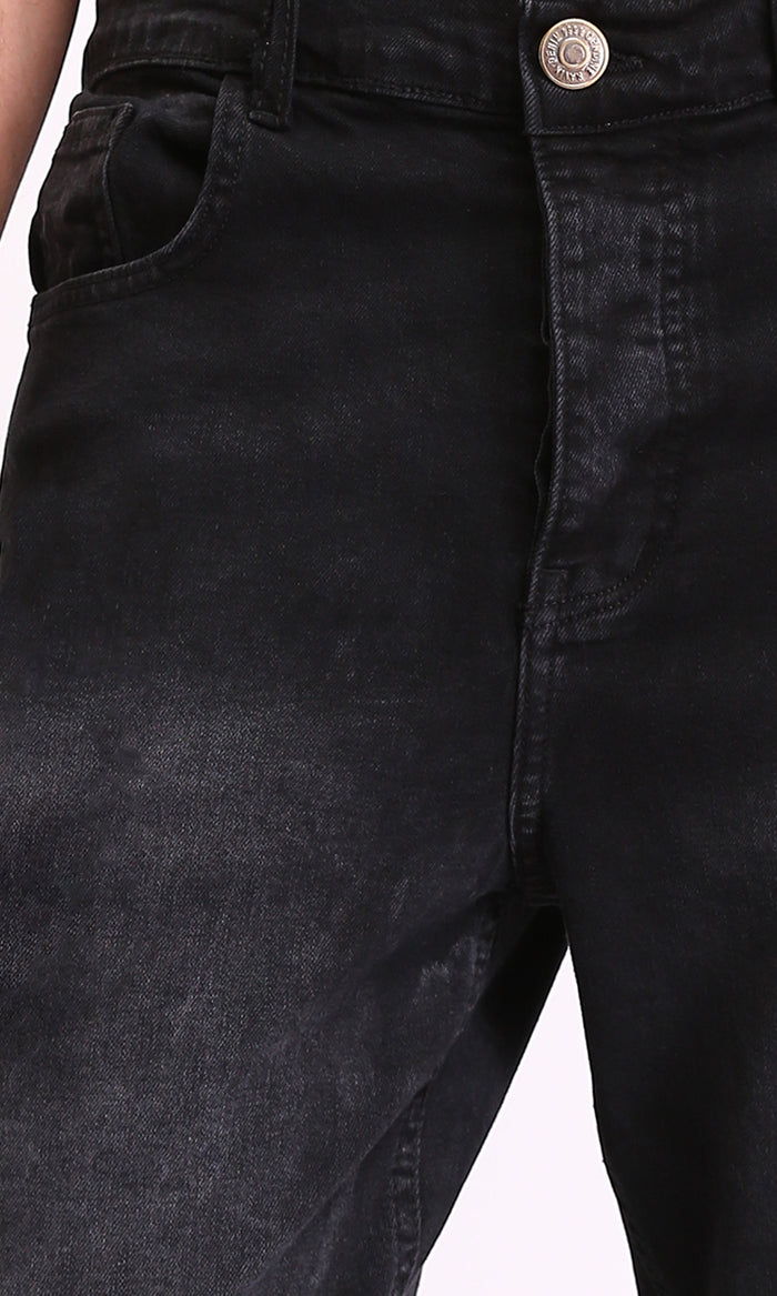 Men's Faded Black Straight Fit Denim Jeans - O192752