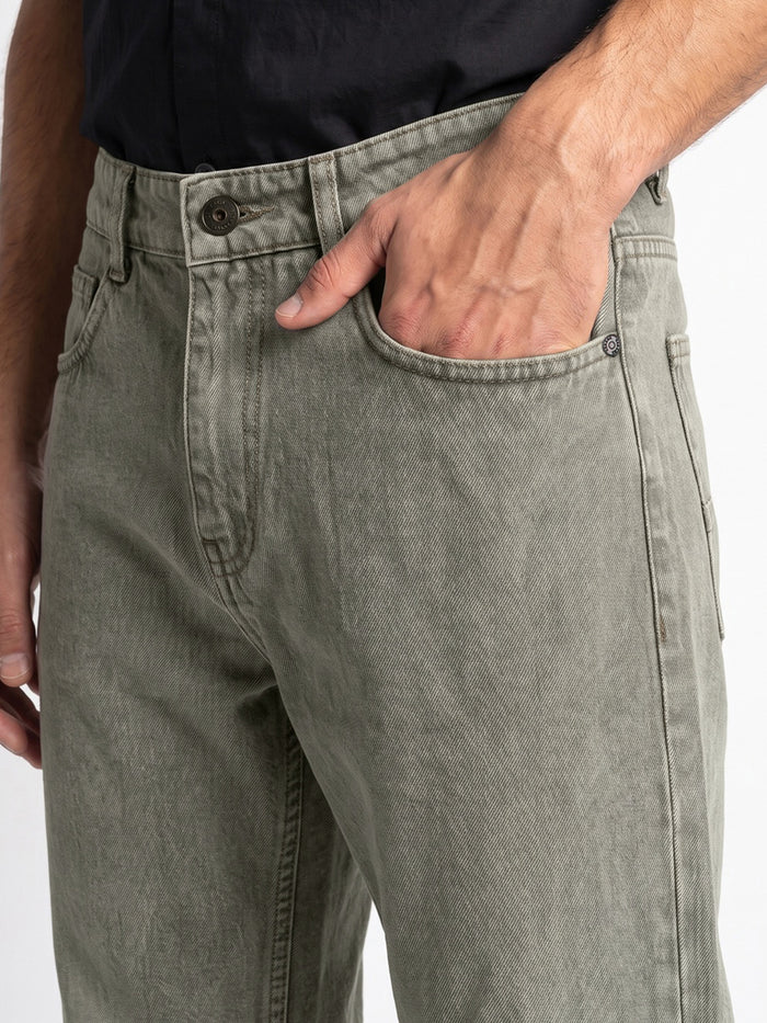 Men's Ice Grey Relaxed Fit Washed Denim Jeans Non-Stretchable